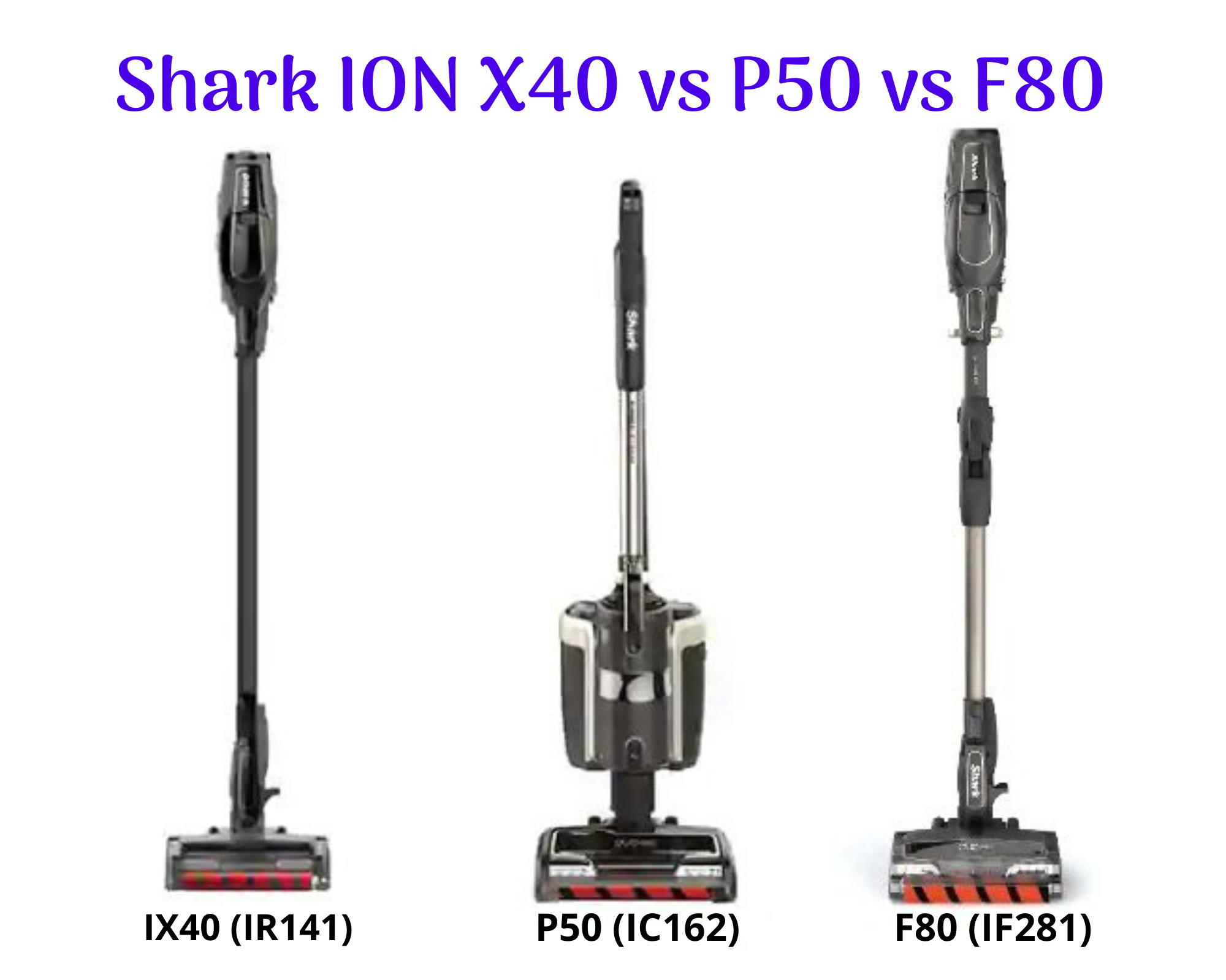 Shark ION X40 vs P50 vs F80